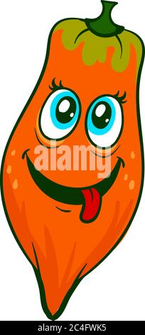 Happy papaya, illustration, vector on white background Stock Vector