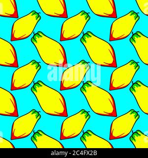 Papaya pattern, seamless pattern on blue background. Stock Vector