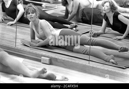 Actress Tina Louise of Gilligans Island exercising at Jane Fonda's