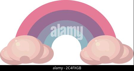 Rainbow after rain, illustration, vector on white background Stock Vector