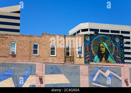 Mural in downtown Salt Lake City, Utah, USA, North America Stock Photo