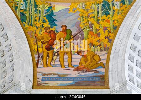 Rotunda mural in the State Capitol, Salt Lake City, Utah, USA, North America Stock Photo