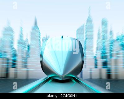 High-speed train, illustration. Stock Photo