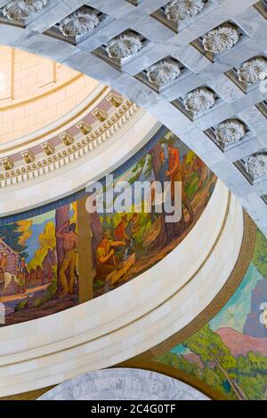 Mural in the rotunda, State Capitol Building, Salt Lake City, Utah, USA, North America Stock Photo