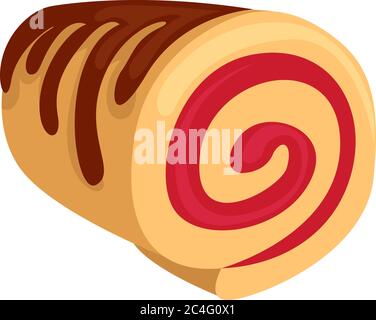 Swiss roll, illustration, vector on white background Stock Vector