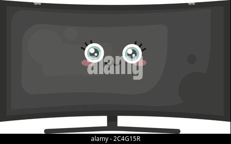 Cute TV, illustration, vector on white background Stock Vector