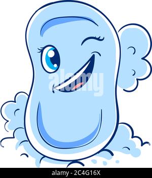 Winking soap, illustration, vector on white background Stock Vector