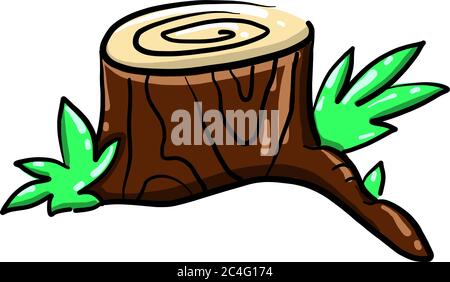 Trunk tree, illustration, vector on white background Stock Vector