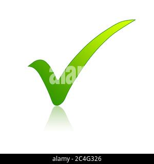 Green check mark icon Stock Photo