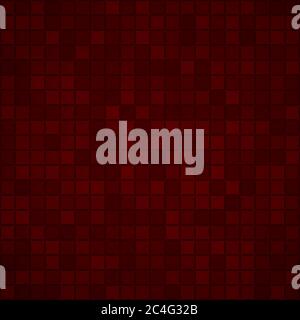 Abstract background of small squares or pixels in dark red colors Stock Vector