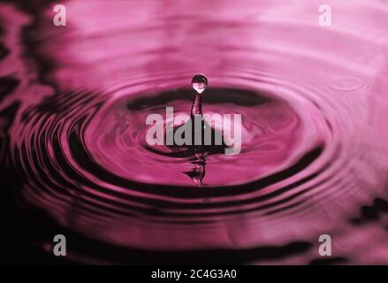 Beautiful splash of water drop on water surface - Droplet Photography Stock Photo