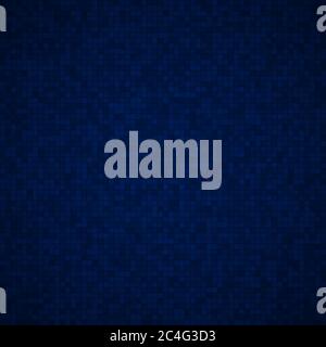 Abstract background of small squares or pixels in dark blue colors Stock Vector