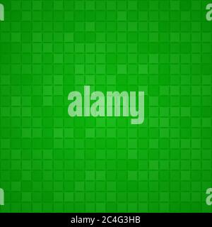 Abstract background of small squares or pixels in green colors Stock Vector