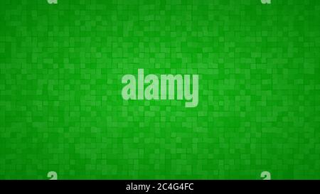 Abstract background of small squares or pixels in green colors Stock Vector