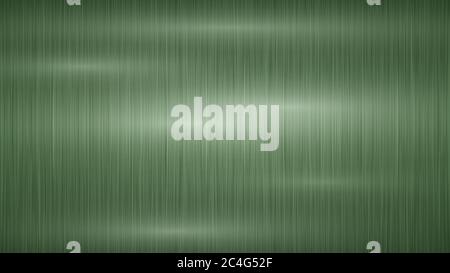 Abstract metal background with glares in green colors Stock Vector