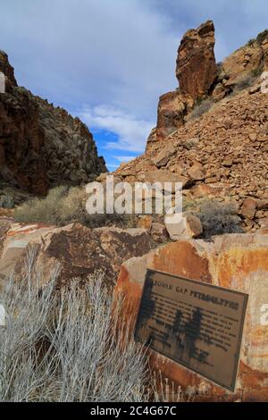 Petroglyphs, Parowan Gap, Iron County, Utah, USA