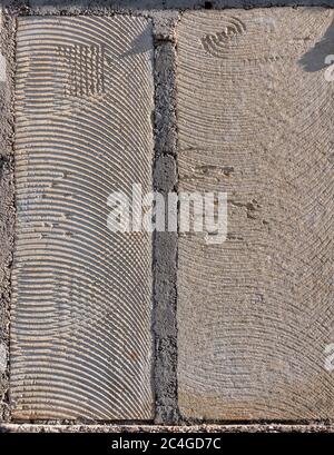 Sandstone Wall. Two big bricks. Abstract Background Stock Photo