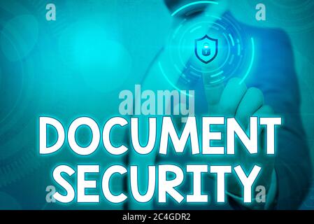 Handwriting text writing Document Security. Conceptual photo maintenance of security of all of the important archives Stock Photo