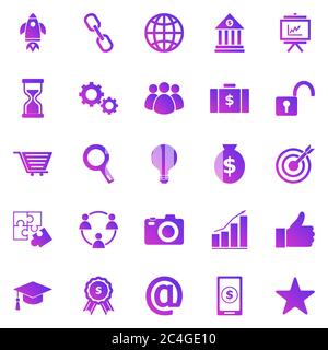 Start up gradient icons on white background, stock vector Stock Vector