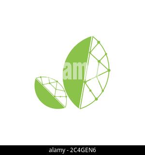 leaf tech vector design template illustration Stock Vector