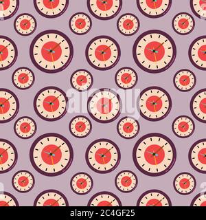 clocks seamless pattern vector illustration background Stock Vector