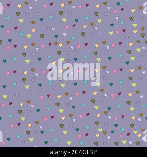 Seamless pattern for Valentine s Day. Unicorns on the background of hearts. vector illustration. Stock Vector