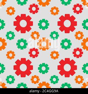 cogwheel seamless pattern vector illustration background Stock Vector