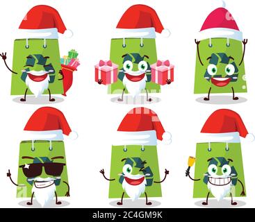Santa Claus emoticons with recycle bag cartoon character Stock Vector