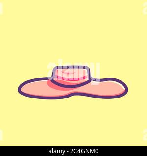 Beach hat vector icon. summer icon concept Stock Vector