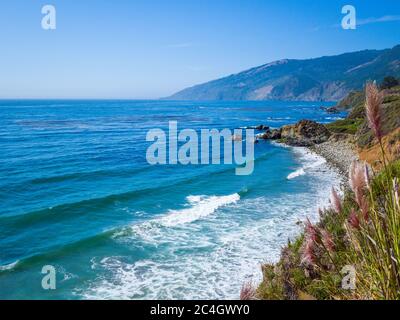 Highway 1, and Big Sur coast of California California Stock Photo