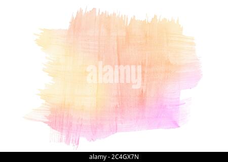 Multicolored watercolor stains in pastel colors with natural stains on a paper basis. Isolated hand-drawn frame for design. Abstract unique background Stock Photo