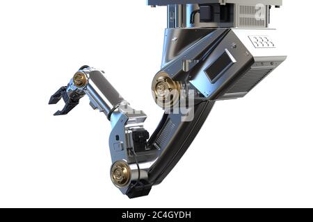 3d rendering robotic arm isolated on white background Stock Photo - Alamy