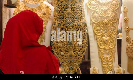 Gold souk jewellery Dubai UAE Stock Photo