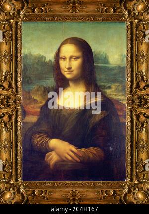 The Mona Lisa (La Joconde, La Gioconda) by Leonardo da Vinci 1503-05. the Louvre Museum Stock Photo