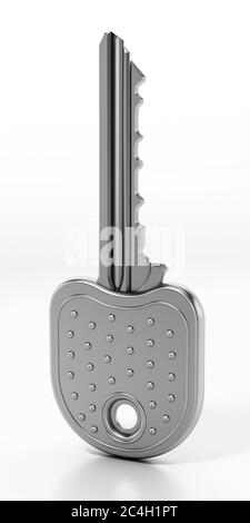 Metal key isolated on white background. 3D illustration Stock Photo - Alamy