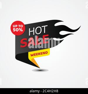 Hot sale banner template design for business promotion. Sale banner element template design. Vector illustration EPS.8 EPS.10 Stock Vector