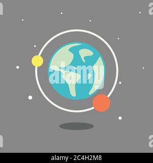 Simple design Planet Earth icon from astronomy. Flat design planet earth for element design or background. Vector illustration EPS.8 EPS.10 Stock Vector