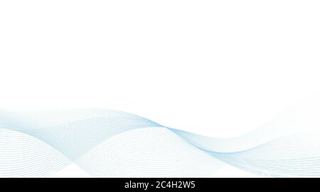Light blue lines blend zigzag wave concept abstract background vector Stock Vector