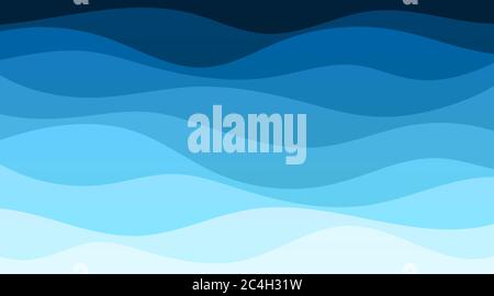 Vector abstract deep blue wave banner background illustration Stock Vector