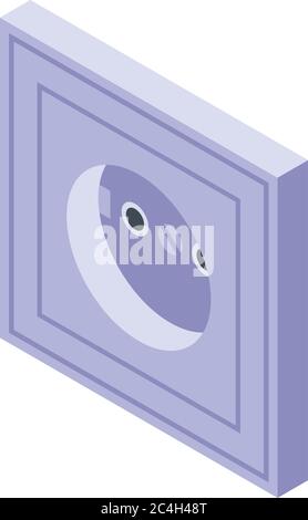 Power socket icon, isometric style Stock Vector