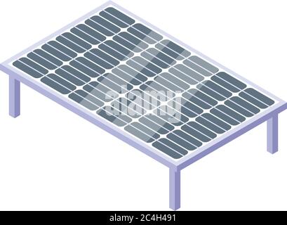 Ground solar panel icon, isometric style Stock Vector