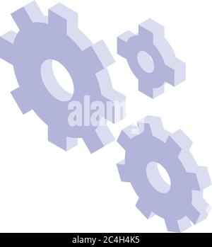 Gear system marketing icon, isometric style Stock Vector