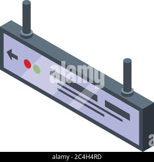 Electric train direction icon, isometric style Stock Vector