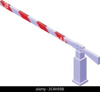 Train road barrier icon, isometric style Stock Vector