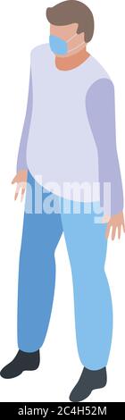 Coronavirus patient icon, isometric style Stock Vector