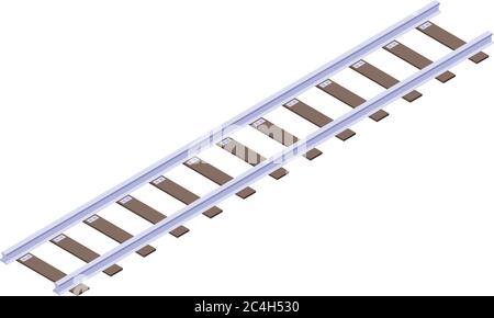 Railway icon, isometric style Stock Vector