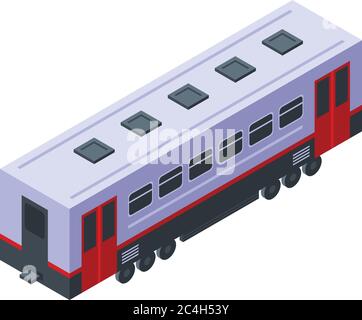 Train passenger wagon icon, isometric style Stock Vector