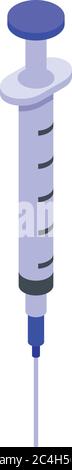 Coronavirus medical syringe icon, isometric style Stock Vector
