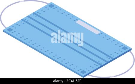 Surgical medical mask icon, isometric style Stock Vector