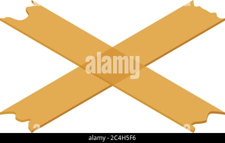 Cross scotch tape icon, isometric style Stock Vector